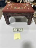 Vintage Footstool with Cross Stitch Pattern