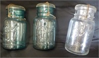 Vintage Ball Glass Canning Jars with Glass Lids