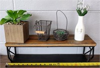 21"Shelf Succulent Decor Wire Basket Vase -ALL2GO!