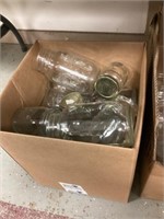 Box of Canning jars and some glass jars