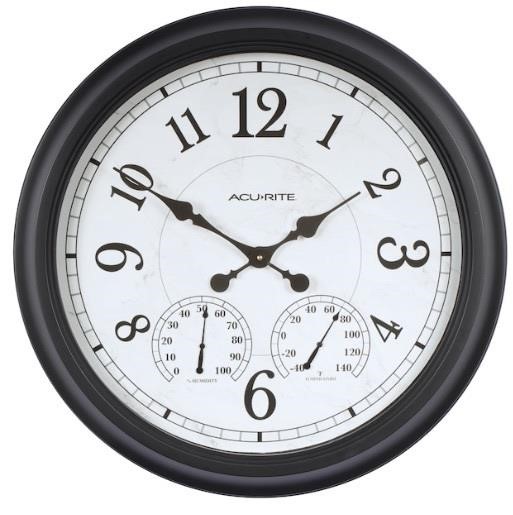 AcuRite Decor Series Black Finish Clock