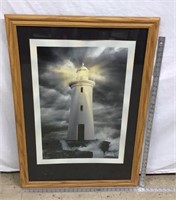D1) NICE 27" X 40" LIGHTHOUSE PICTURE