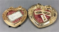 2 heart shaped picture frames