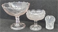 Antique Ruffled Compote Dish, Pressed Glass