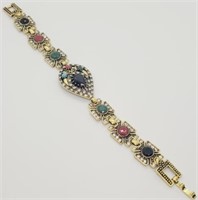 German Silver Gold Tone -Colorful Bracelet