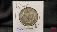 1940 Canadian 50 cent coin