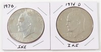 1976 & 1976-D EISENHOWER SILVER DOLLARS