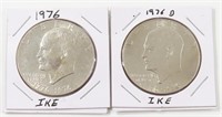 1976 & 1976-D EISENHOWER SILVER DOLLARS