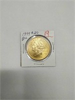 1899$20 Liberty Gold Piece Unc