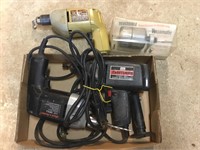 Box lot of electric drills