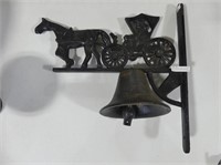 CAST IRON HORSE & BUGGY WALL BELL