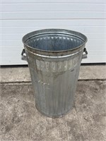 Galvanized garbage can