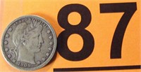 Coin 1909 Barber Head Quarter