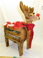 20" tall Reindeer Christmas Planter Great Cond