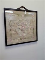 Needle point wooden framed