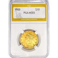 1900 $10 Gold Eagle PGA MS65