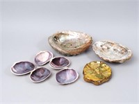 2-Abalone Shells w/ Acrylic Shell Soap Dish & More