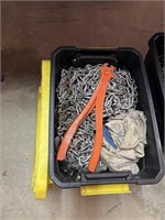 Small tote of tire chains