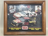 Framed Alan Kulwicki and Davey Allison Clock