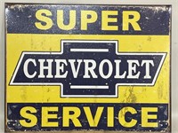 Super Chevrolet Service Tin Sign