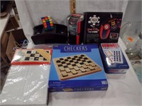 Mixed Checkers & Playing Cards Dealer, Chips, Card