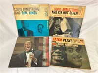 Lot of 4 Louis Armstrong Jazz LP Record Albums