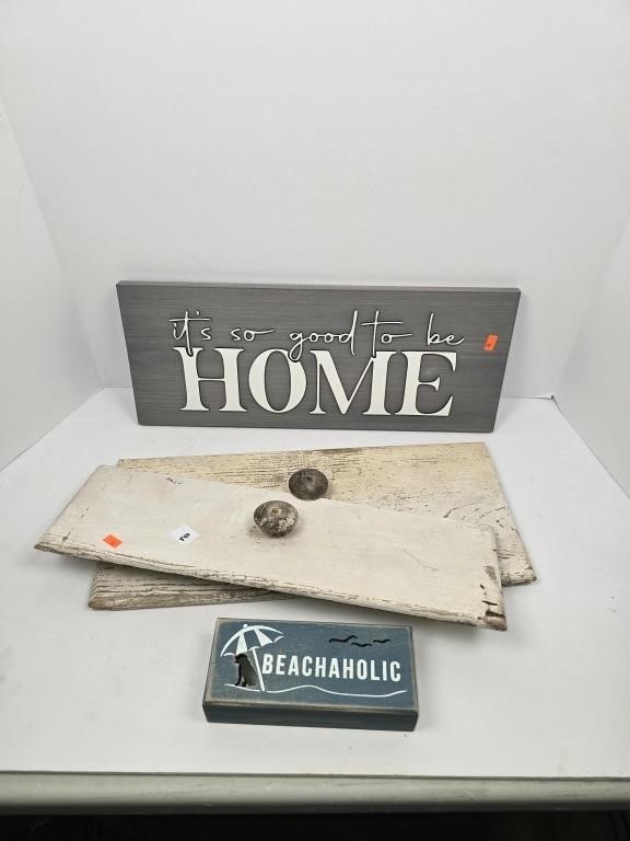 Wooden Lot to include Beach Sign and Home Sign