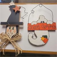 Halloween decor, wooden. Witch & Ghost