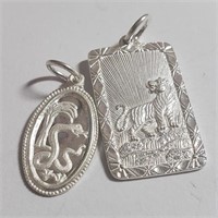 $100 Silver Lot Of 2 Pendant