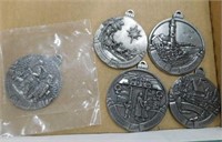 3 Country and 2 Reminisce pewter Christmas