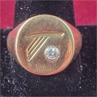 10k Gold Piedmont Ring with Diamond sz 11.5,