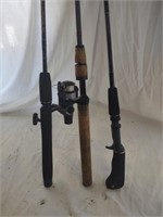 (3) Fishing Poles & Abu Garcia Reel