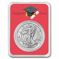 2024 1 Oz Silver Eagle Red " Congrats Grad " Car