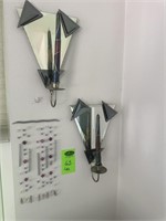 2 Wall Sconces, Wind Chime & Misc Items