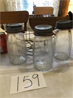 VINTAGE BALL JARS/WIRE CARRIER