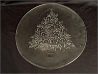 Christmas serving platter with Christmas tree