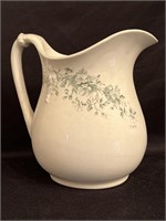 Vintage Ironstone Cresent Pitcher with green