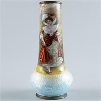 FRENCH GUILLOCHÉ PORTRAIT VASE