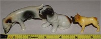 (3) Vtg Dog Figures w/ 1 Hard Plastic + Porcelain