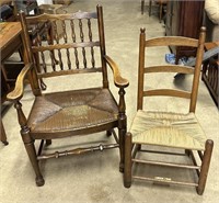 2 Cane bottom chairs