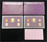 1985 & 1987 US Proof Sets in Boxes