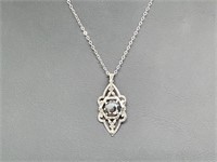 .925 Sterling Silver Hematite Pendant & Chain