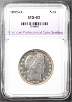 1892-O BARBER HALF DOLLAR APCG CH BU