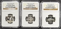 (3) 1999-S SILVER QUARTERS NGC PF 69 UCAM