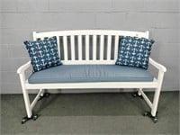 Deacons Bench / Settee W Two Throw Pillows