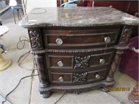Marble Top Ornate Nightstand (Matches lot 7)