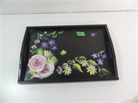 Hand Painted Serving Tray Wooden 17x11.5"