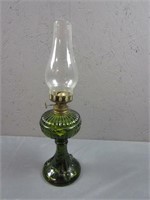 Green Glass Oil Lamp