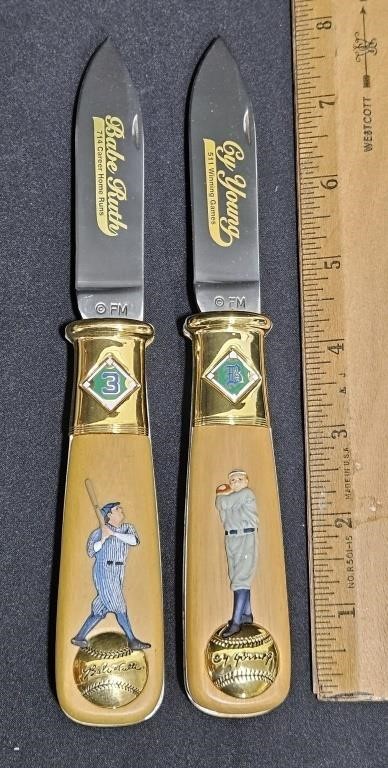 Ty Cobb, Babe Ruth Franklin Mint Collector Knives