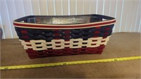 LONGABERGER RED WHITE AND BLUE LAUNDRY BASKET